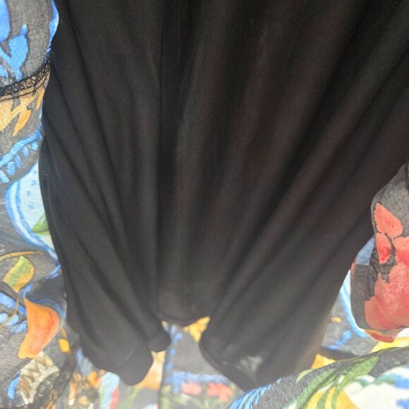 August Sky Black Fruit Breakfast Square Neck Ruched Midi Dress Small NWOT - Picture 8 of 12